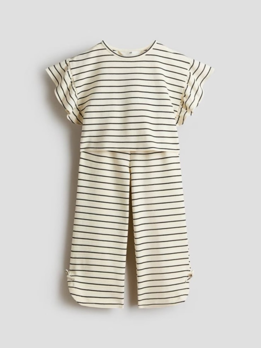 H&M Textured Striped Pants and Top 2pc Set